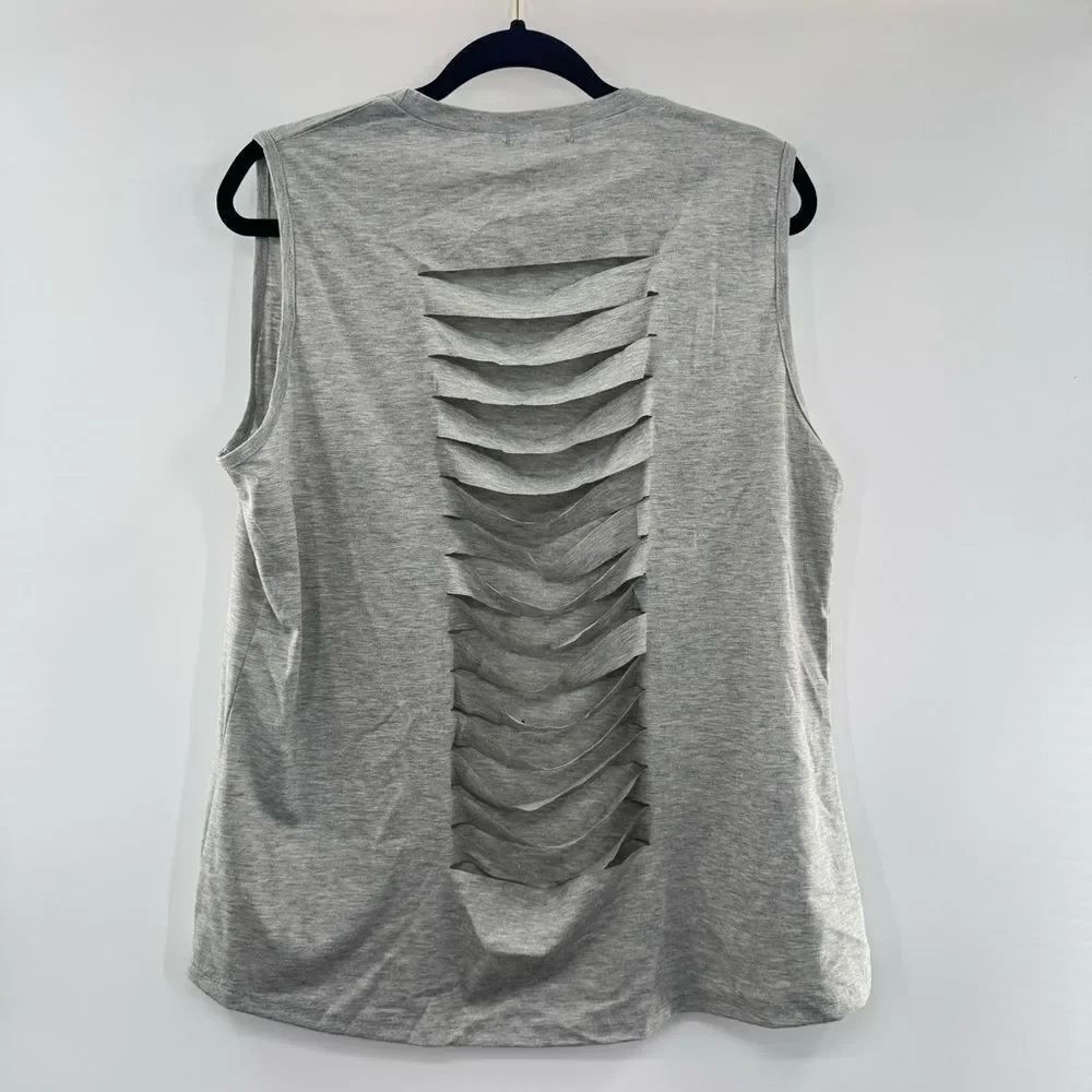 3For$20 Easther Gray Open back sleeveless Top size XXL